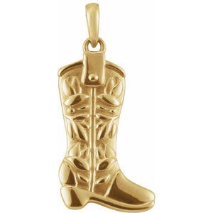 14K Gold Cowboy Boot Pendant