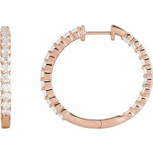 14K Gold Inside-Outside Hoop Earring Mountings
