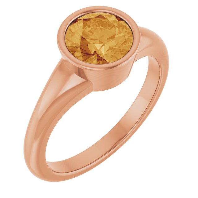 Natural Mozambique Garnet Round Ring Crafted in 14K Gold, Silver & Platinum