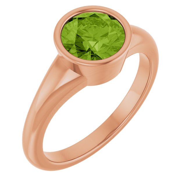 Natural Mozambique Garnet Round Ring Crafted in 14K Gold, Silver & Platinum