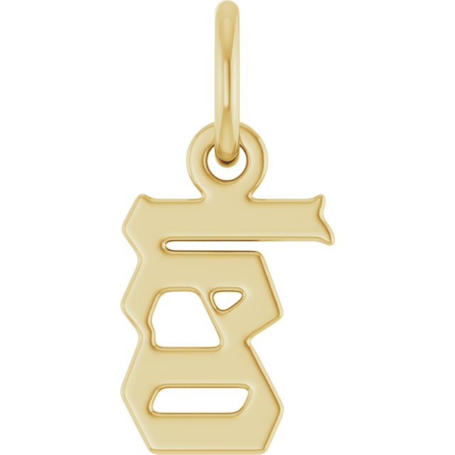 14K Gold Gothic Zodiac Pendant - Options Available