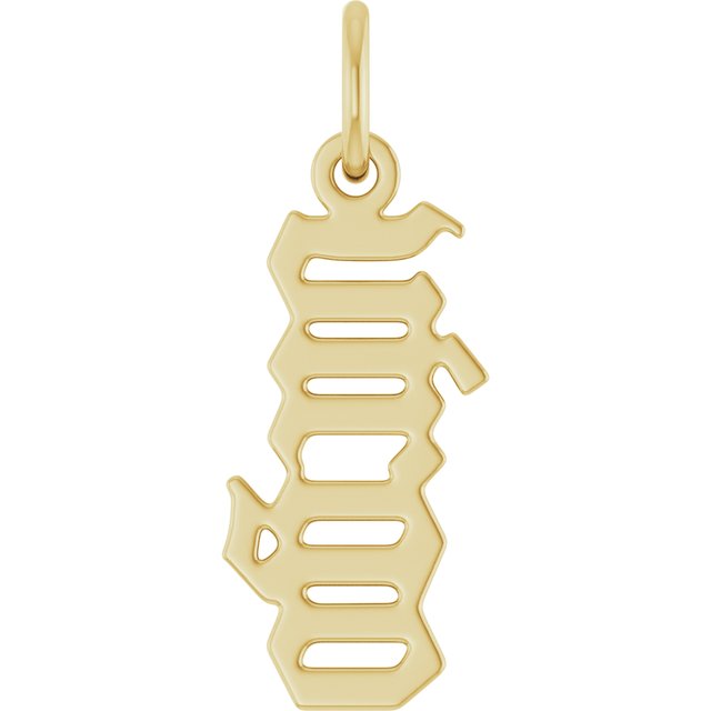 Gothic Zodiac Pendant in 14K Gold Featuring Varied Designs and Sizes