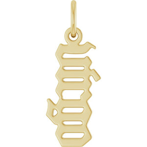 Gothic Zodiac Pendant in 14K Gold Featuring Varied Designs and Sizes