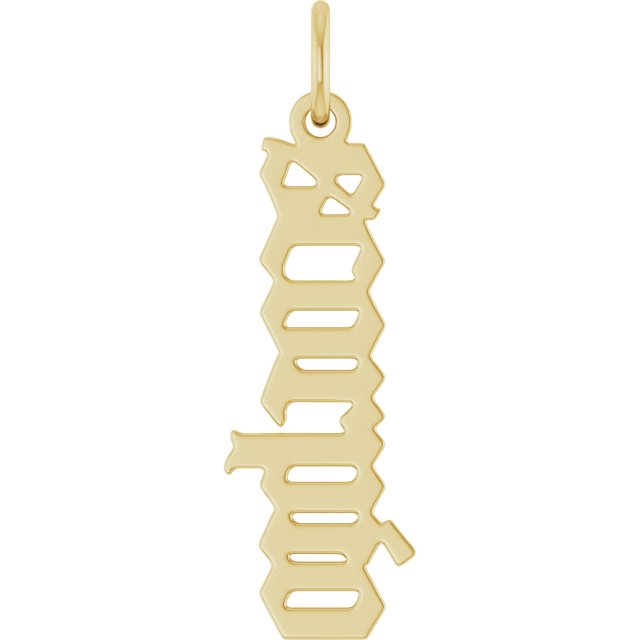 Gothic Zodiac Pendant in 14K Gold Featuring Varied Designs and Sizes