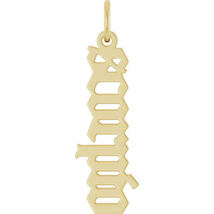 Gothic Zodiac Pendant in 14K Gold Featuring Varied Designs and Sizes