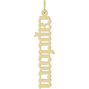 Gothic Zodiac Pendant in 14K Gold Featuring Varied Designs and Sizes