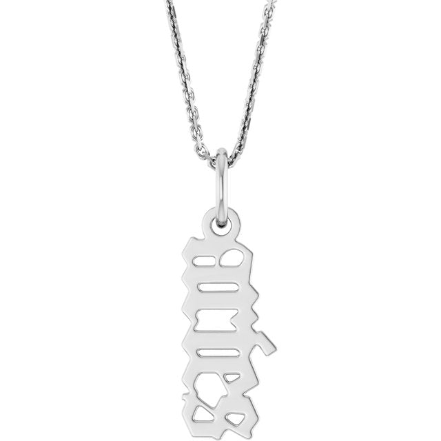 14K Gold Gothic Zodiac Pendant - Options Available