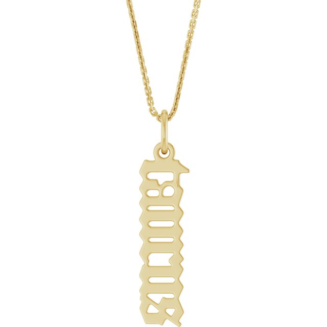 14K Gold Gothic Zodiac Pendant - Options Available