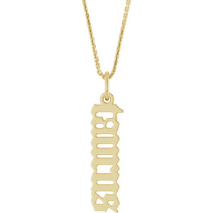 14K Gold Gothic Zodiac Pendant - Options Available