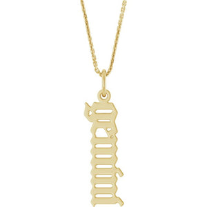 14K Gold Gothic Zodiac Pendant - Options Available