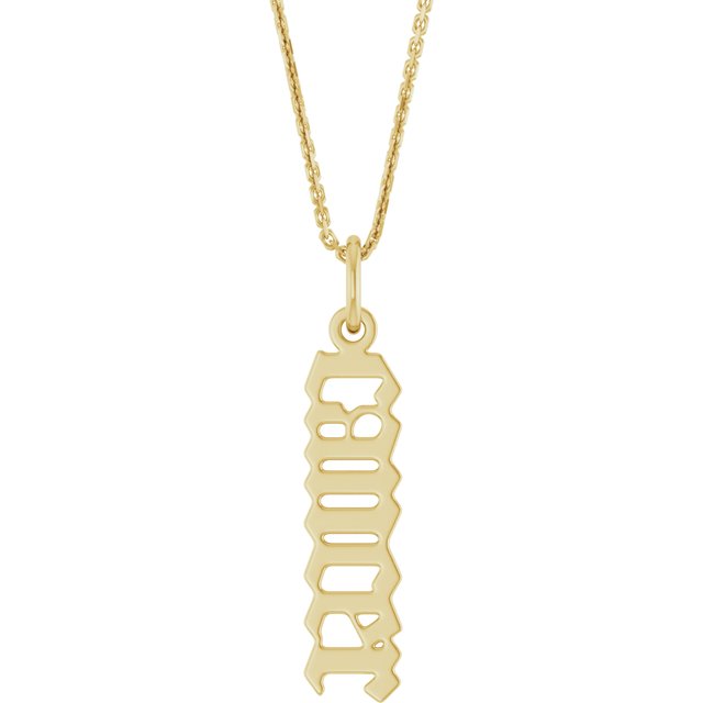 14K Gold Gothic Zodiac Pendant - Options Available