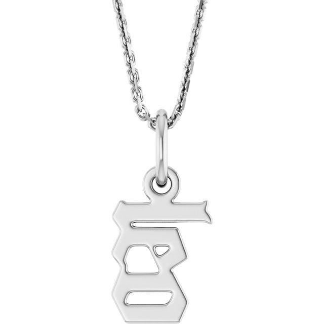 14K Gold Gothic Zodiac Pendant - Options Available