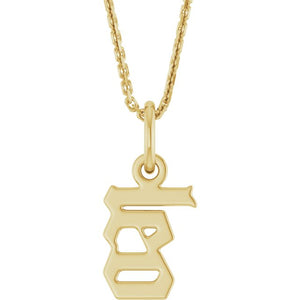 14K Gold Gothic Zodiac Pendant - Options Available