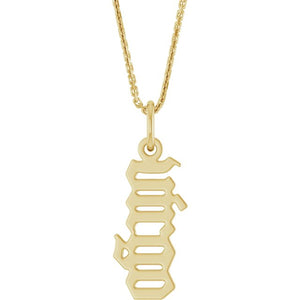 14K Gold Gothic Zodiac Pendant - Options Available