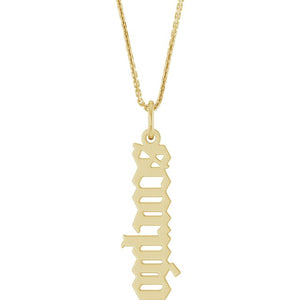14K Gold Gothic Zodiac Pendant - Options Available