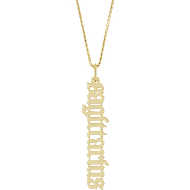 14K Gold Gothic Zodiac Pendant - Options Available