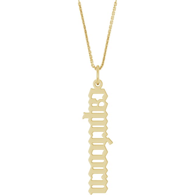 14K Gold Gothic Zodiac Pendant - Options Available