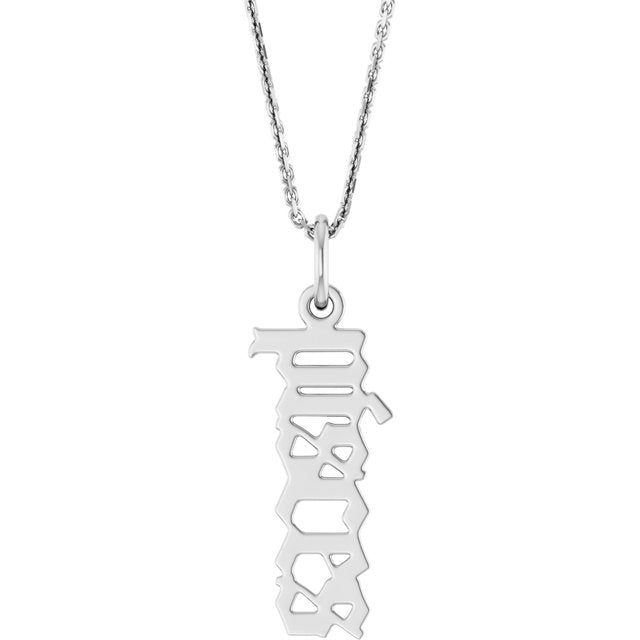 14K Gold Gothic Zodiac Pendant - Options Available