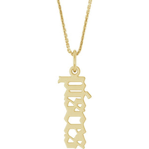 14K Gold Gothic Zodiac Pendant - Options Available