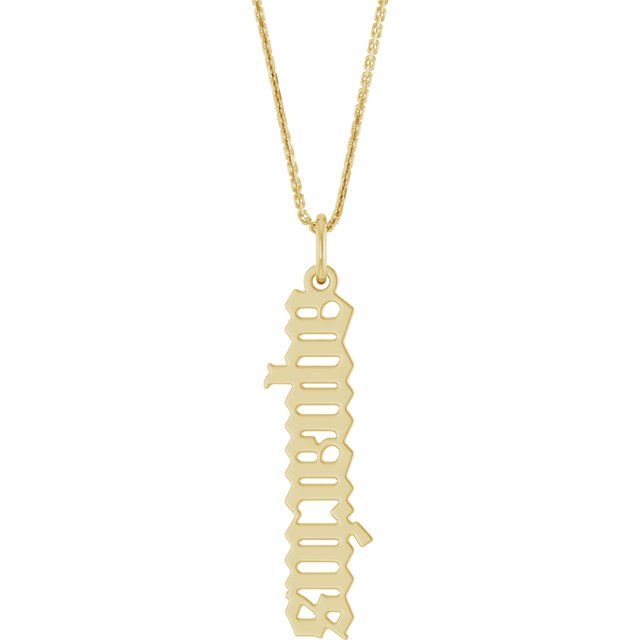 14K Gold Gothic Zodiac Pendant - Options Available