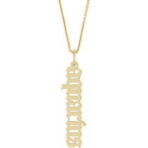 14K Gold Gothic Zodiac Pendant - Options Available