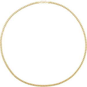 14K Yellow Gold 3.4 mm Hollow Diamond-Cut Franco Chain - 20