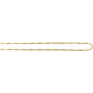 14K Yellow Gold 3.4 mm Hollow Diamond-Cut Franco Chain - 20