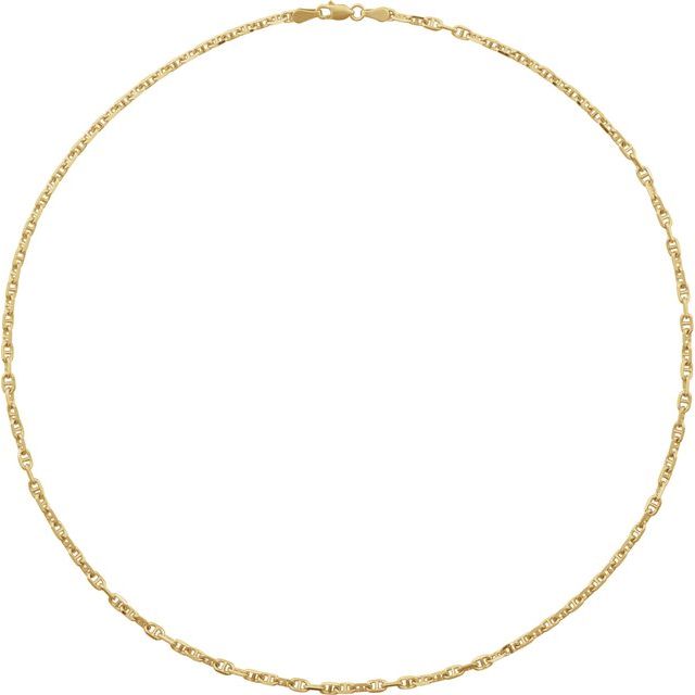 14K Yellow Gold 2.6 mm Diamond-Cut Anchor Chain - Timeless Elegance