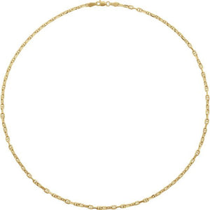 14K Yellow Gold 2.6 mm Diamond-Cut Anchor Chain - Timeless Elegance