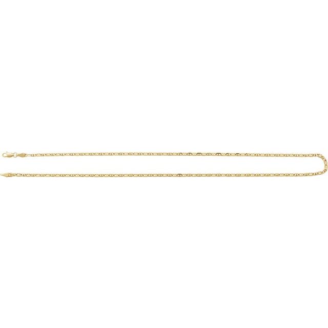 14K Yellow Gold 2.6 mm Diamond-Cut Anchor Chain - Timeless Elegance