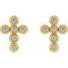 Platinum Round Cubic Zirconia Cross Earrings - Elegant Sparkle