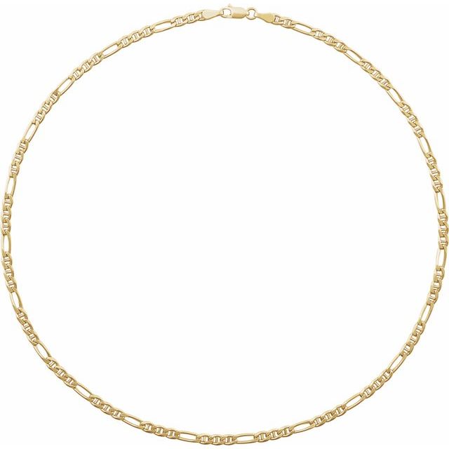 14K Yellow Gold 3.95 mm Hollow Anchor Chain - Elegant Luxury