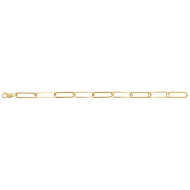 14K Yellow Gold 6.2 mm Paperclip-Style 7" Chain - Timeless Elegance