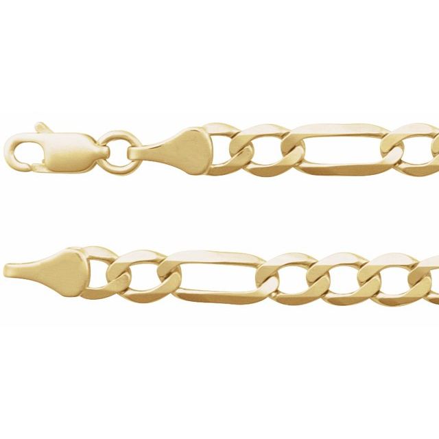 Figaro Chain Bracelet in 14K Gold with Polished Finish and Lobster Clasp