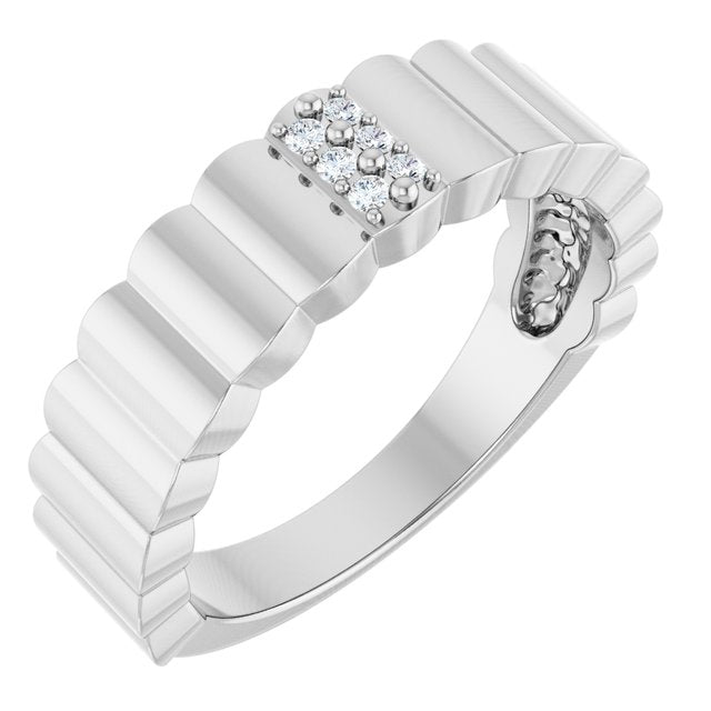 14K Gold Natural Diamond Cigar Ring