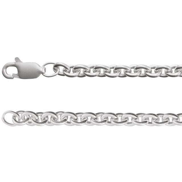 Sterling Silver Cable Chain Bracelet with Polished Finish