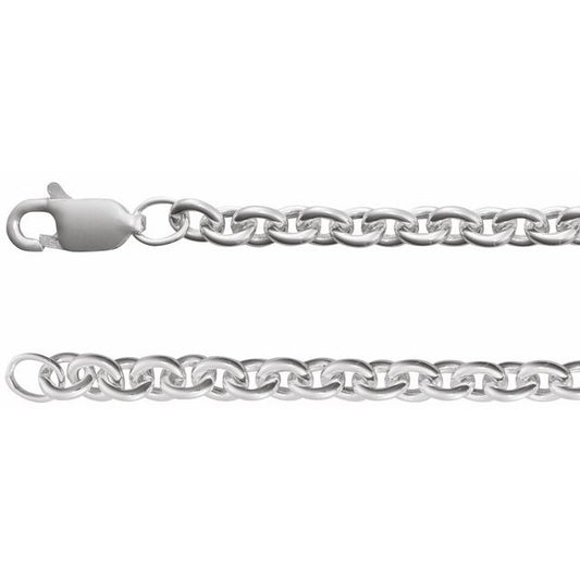 Sterling Silver Cable Chain Bracelet with Polished Finish