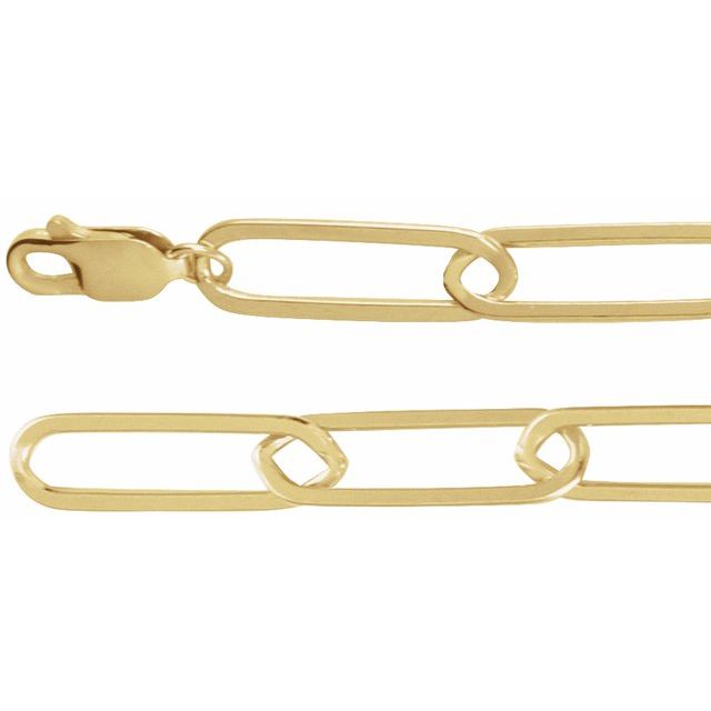 Paperclip-Style Chain Necklace in 14K Gold & Sterling Silver