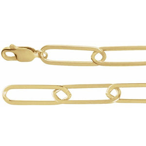 Paperclip-Style Chain Necklace in 14K Gold & Sterling Silver
