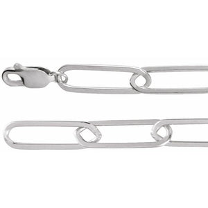 Paperclip-Style Chain Necklace in 14K Gold & Sterling Silver