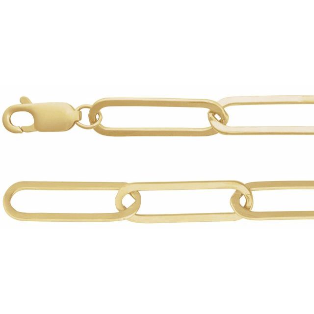 14K Yellow Gold 6.2 mm Paperclip-Style 7" Chain - Timeless Elegance