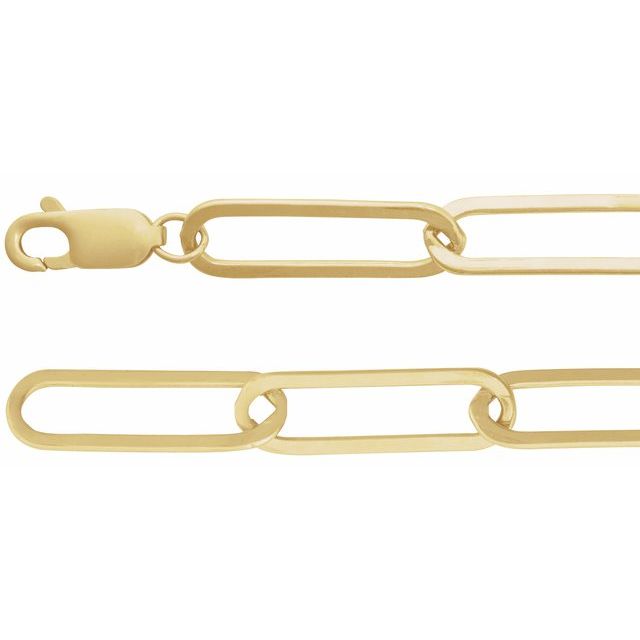Paperclip-Style Chain Necklace in 14K Gold & Sterling Silver