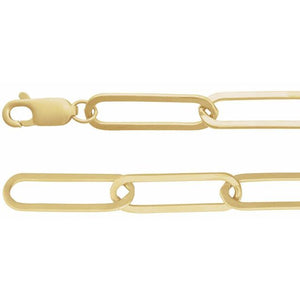 Paperclip-Style Chain Necklace in 14K Gold & Sterling Silver