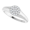 Silver 1/8 CTW Natural Diamond Pave Signet Ring