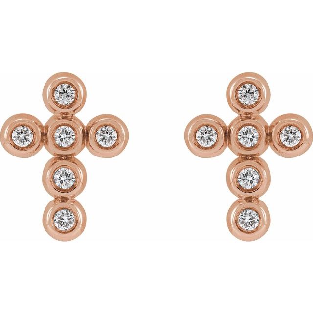 Platinum Round Cubic Zirconia Cross Earrings - Elegant Sparkle