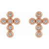 Platinum Round Cubic Zirconia Cross Earrings - Elegant Sparkle