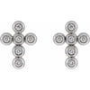 Platinum Round Cubic Zirconia Cross Earrings - Elegant Sparkle