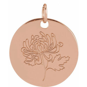 Birth Flower Pendant Necklace for All Twelve Months in 14K Gold & Platinum