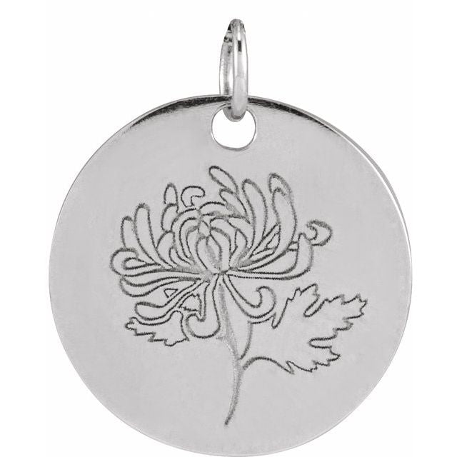 Birth Flower Pendant Necklace for All Twelve Months in 14K Gold & Platinum