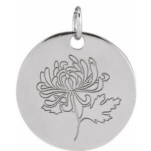 Birth Flower Pendant Necklace for All Twelve Months in 14K Gold & Platinum